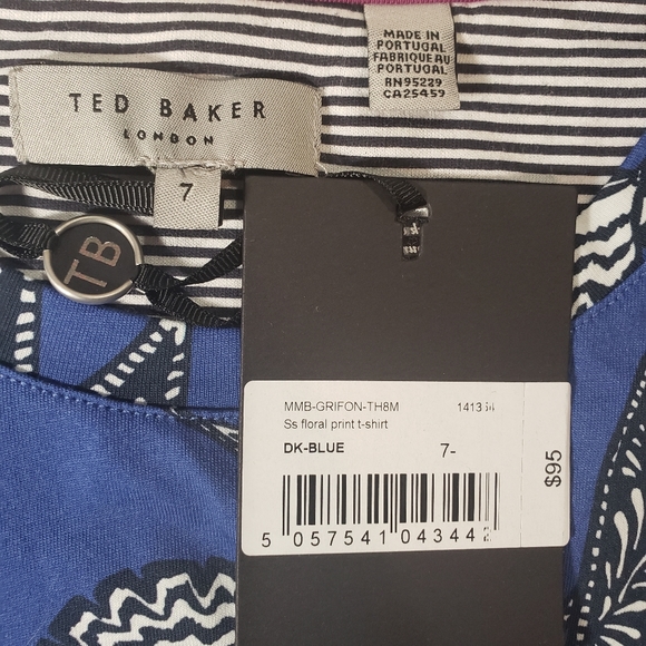 NWT Men's Ted Baker London Floral Print T-shirt - Picture 4 of 4
